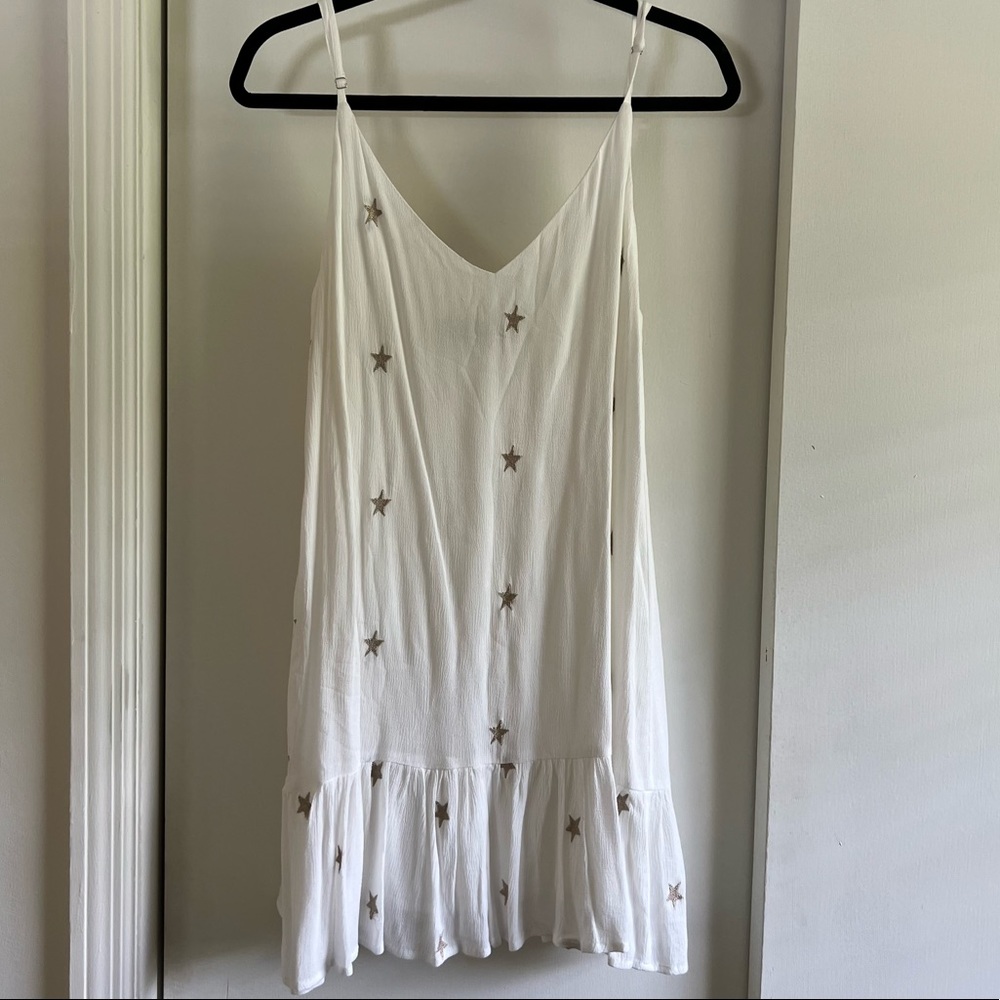 White dress with gold stars!